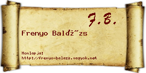 Frenyo Balázs névjegykártya