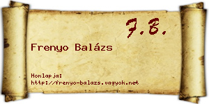 Frenyo Balázs névjegykártya